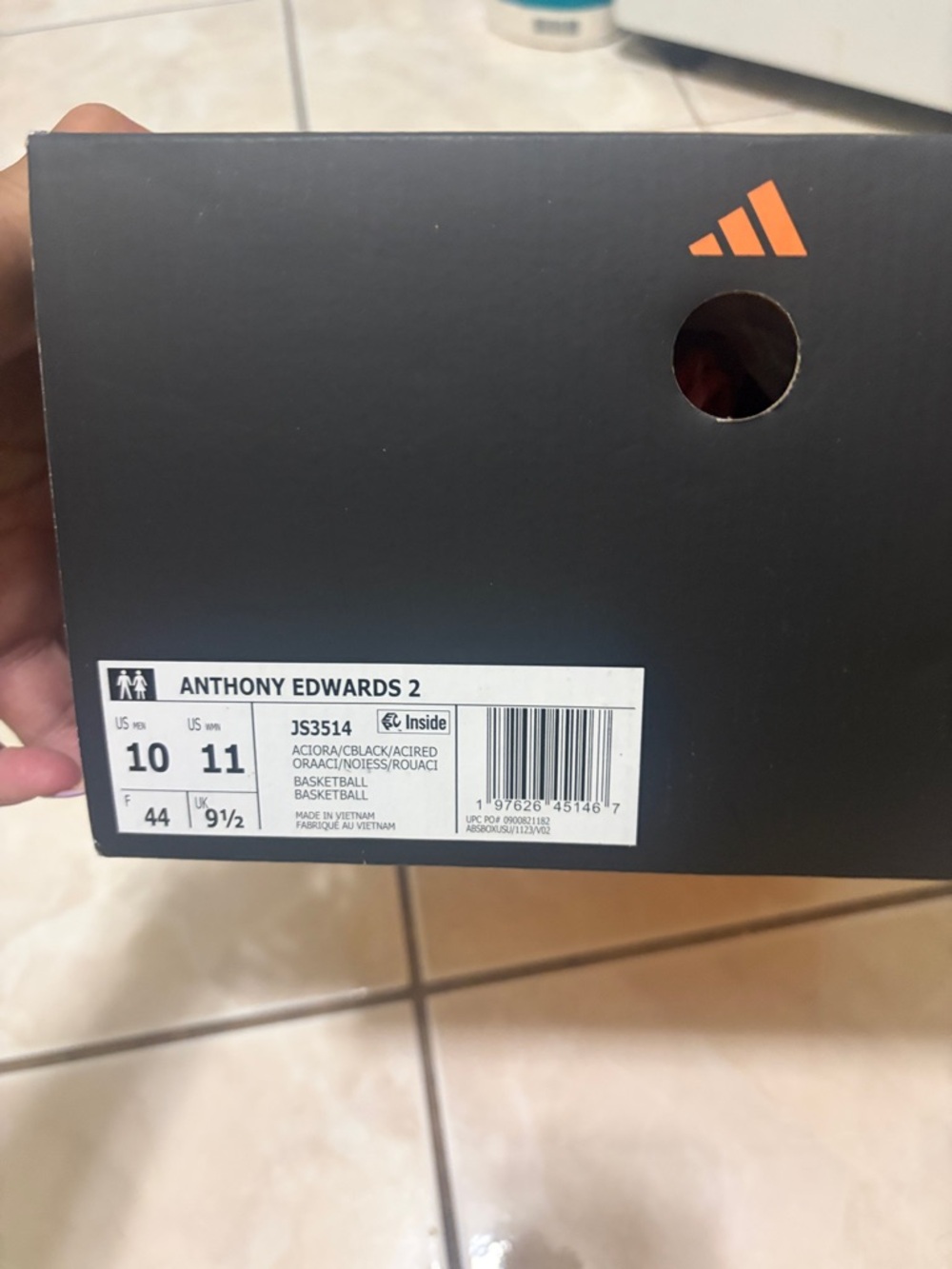 adidas Black Shoe Box with Orange Logo - Anthony Edwards 2